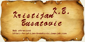 Kristijan Bušatović vizit kartica
